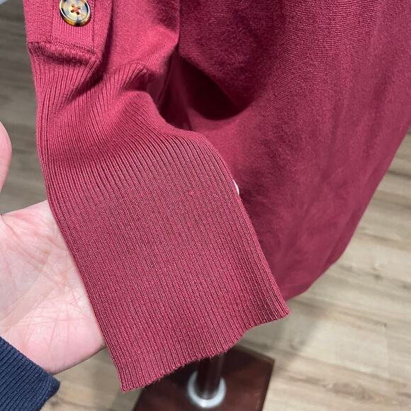 Cable & Gauge Long Sleeve Knit Top Size Large Button Shoulder Womens - Picture 3 of 5